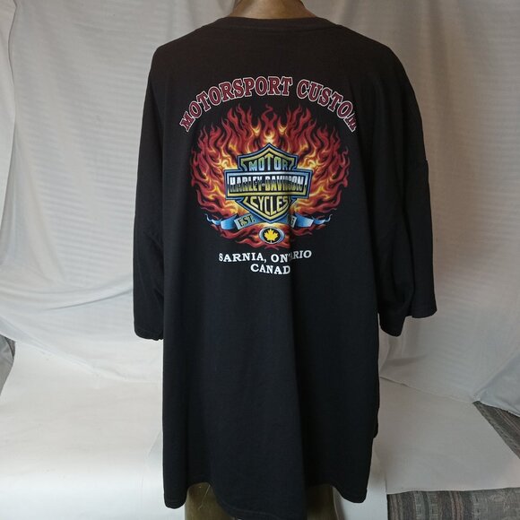 Harley Davidson Classic Motorcycle Black Shirt 5XL Sarnia Motorsport Custom - Picture 8 of 13